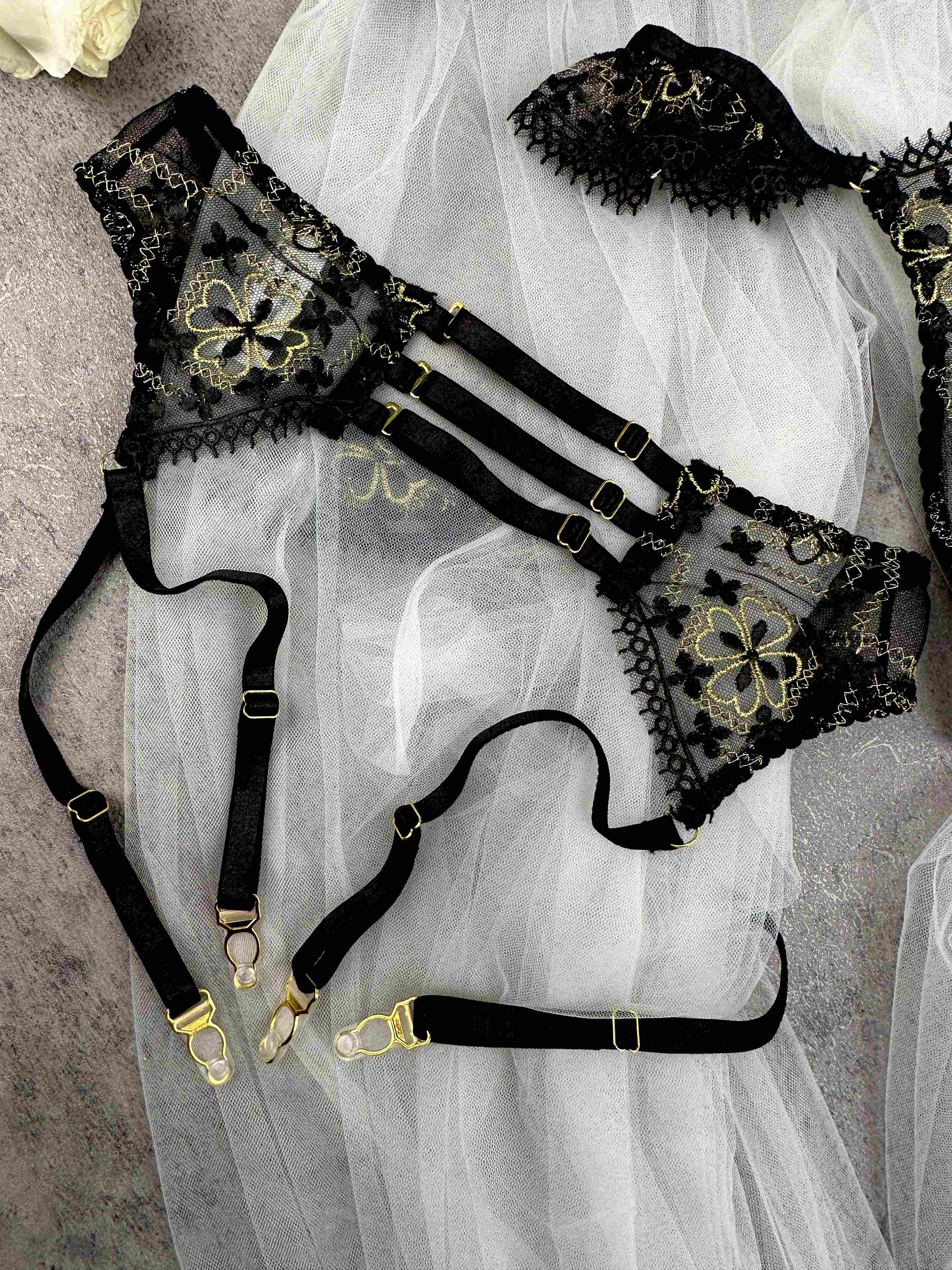 Vanessa Golden Clover Lingerie Set — view 7 | Lavah Pleasure