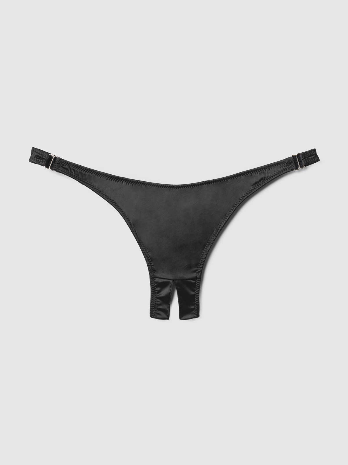 Brigeta Satin Crotchless Tanga