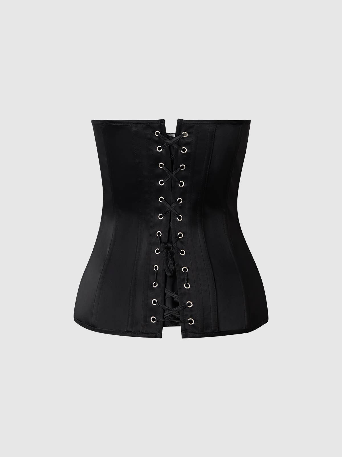 Juliet Satin Scoop Neck Corset — view 9 | Lavah Pleasure