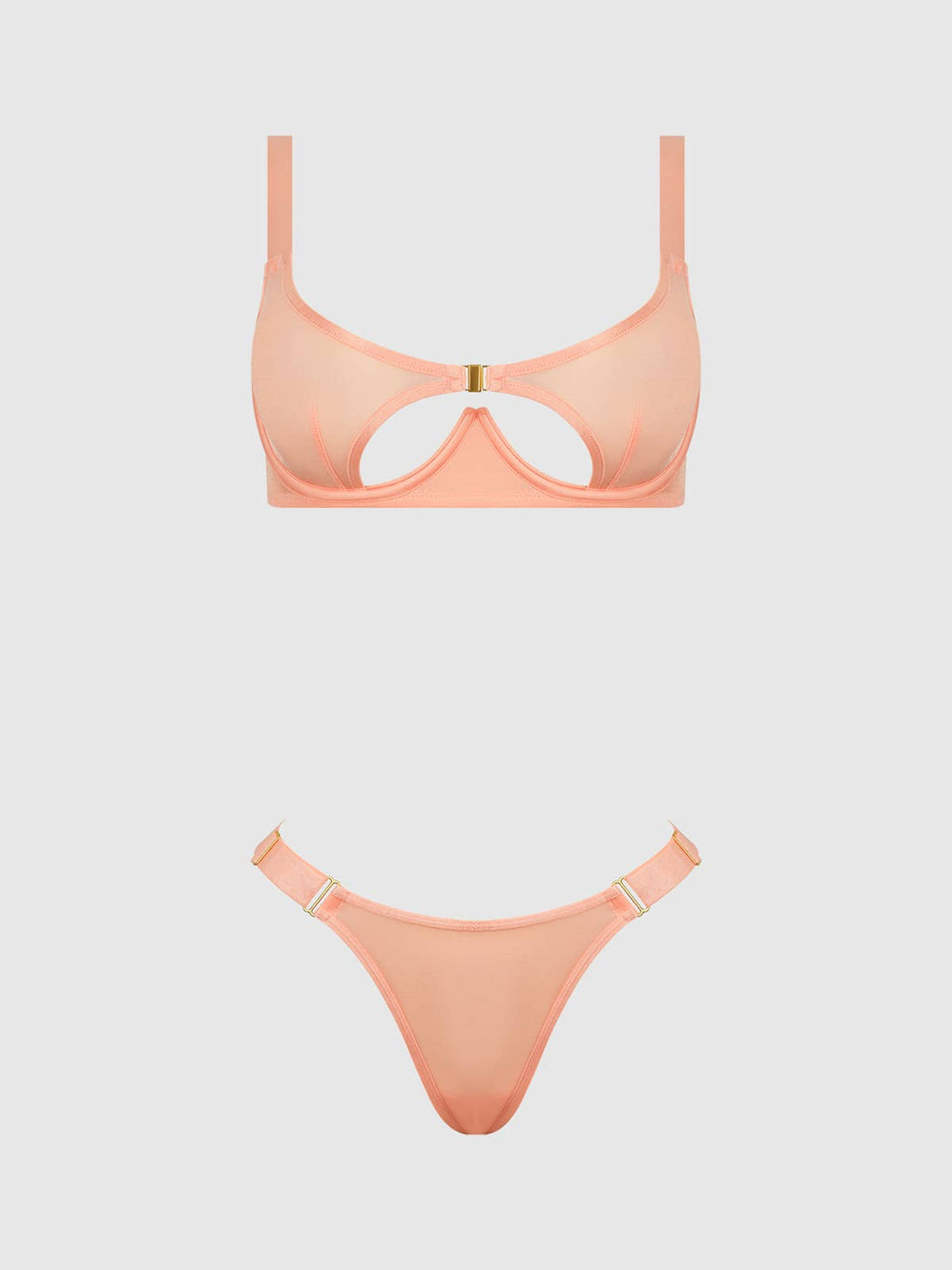 Shimmer Mesh Bra & Thong Set