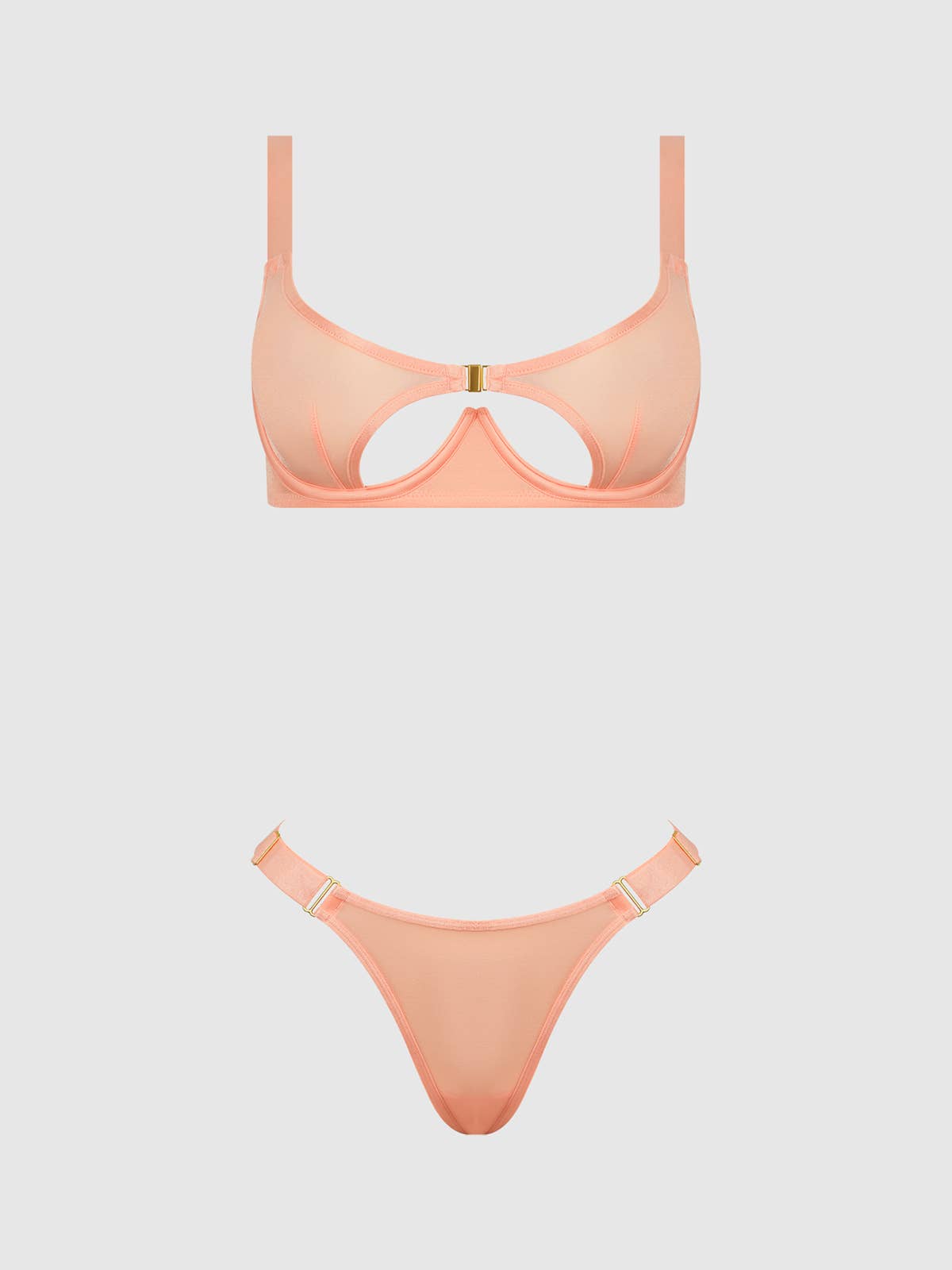 Shimmer Mesh Bra & Thong Set