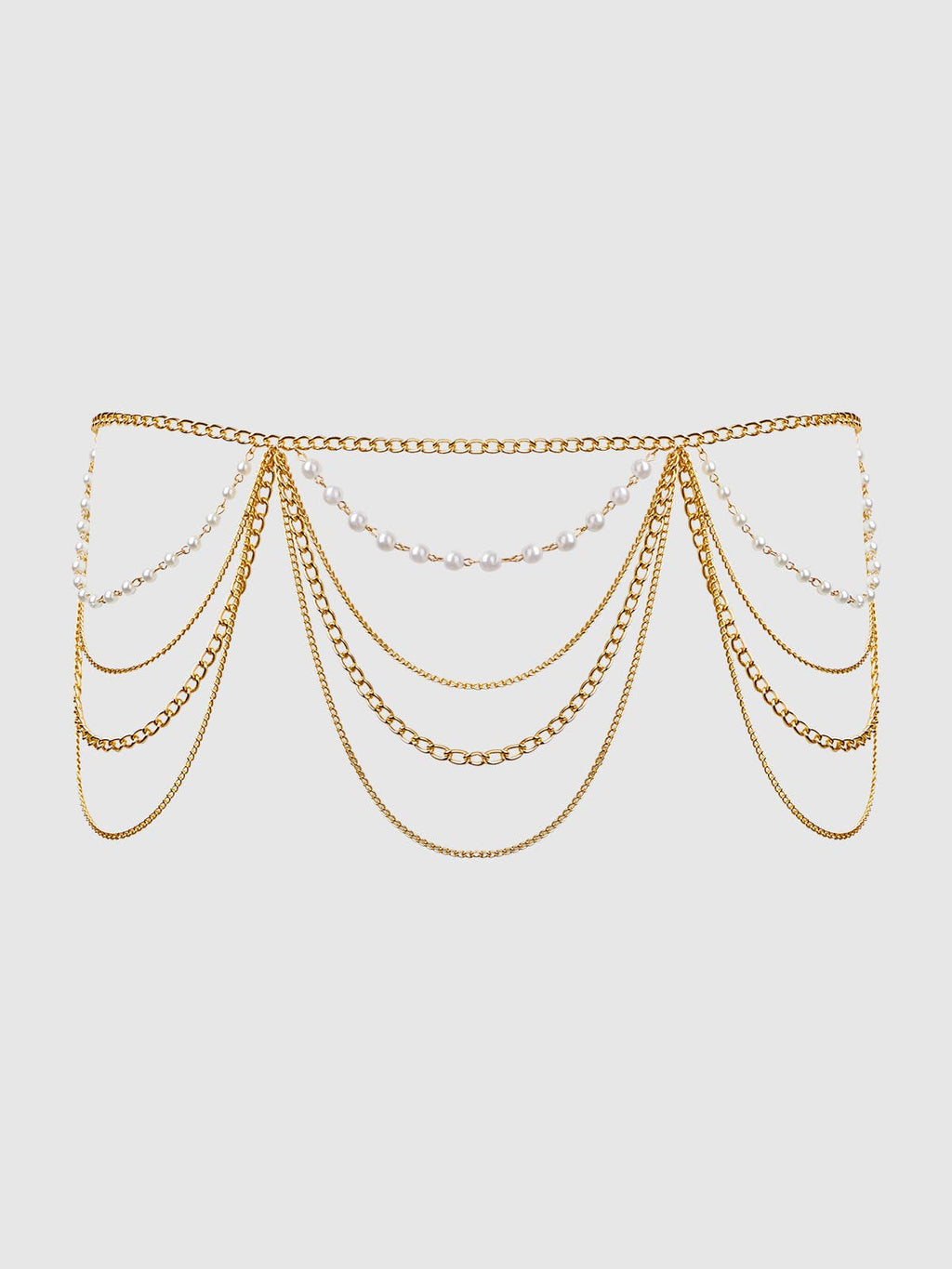 Pearl & Chain Draped Garter