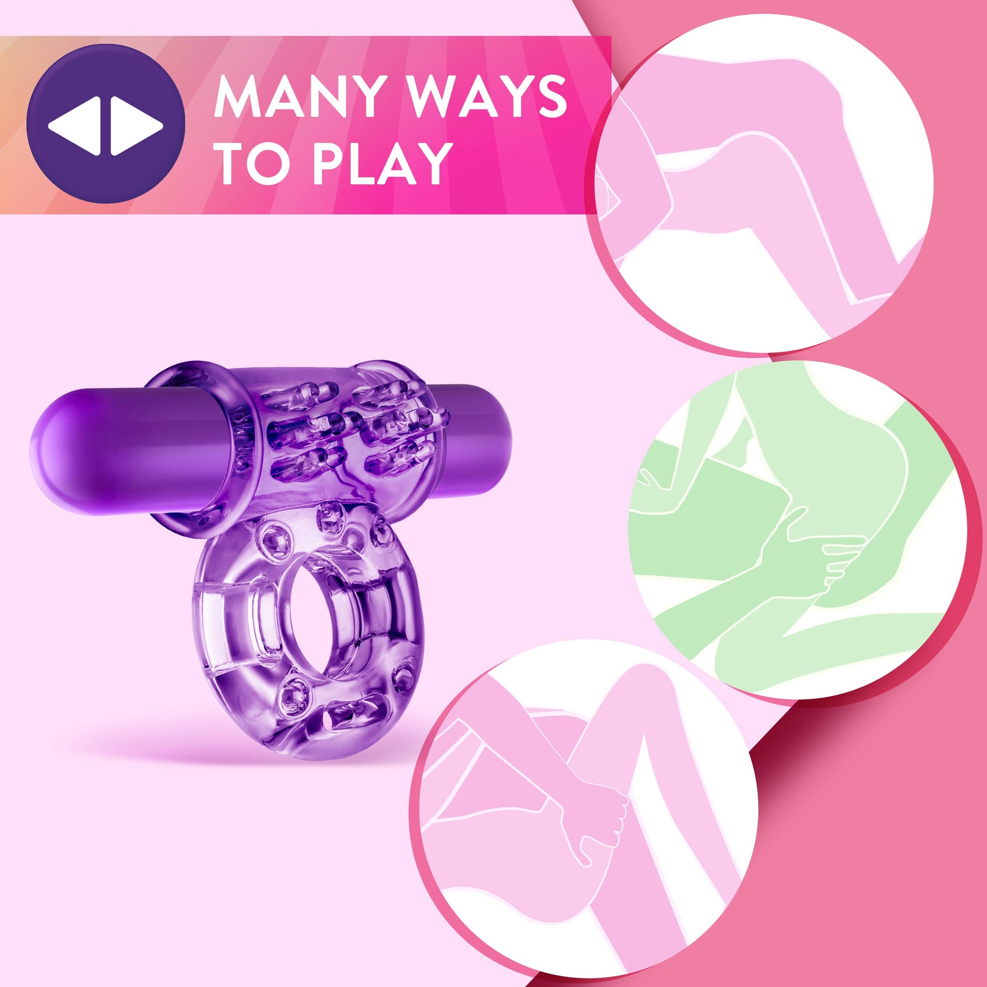 Play With Me - Couples Play - Vibrating Cock Ring - Purple