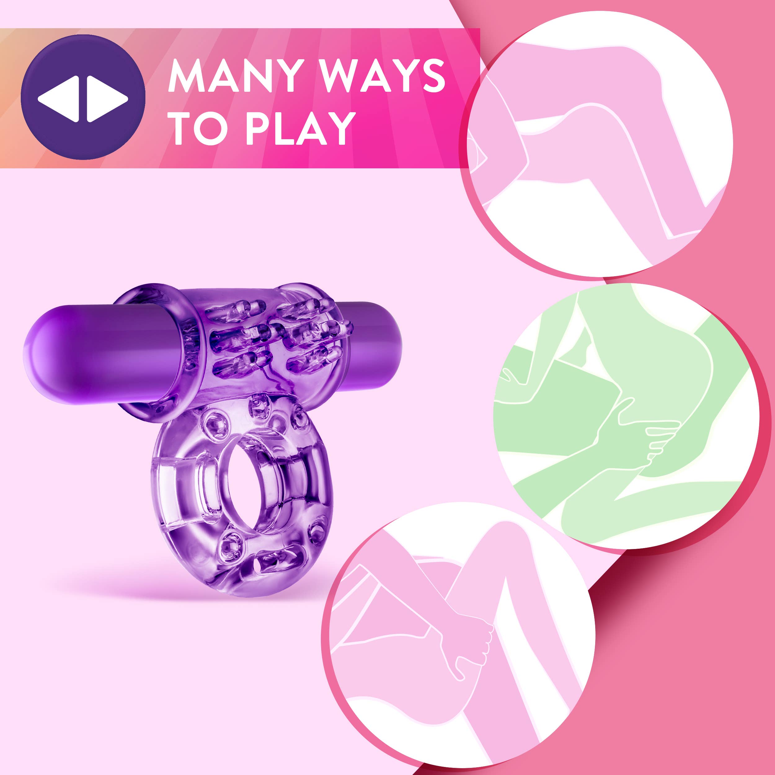 Play With Me - Couples Play - Vibrating Cock Ring - Purple — view 4 | Lavah Pleasure
