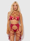 Iryna Silky Micro & Rope Bra, Garter & Thong Set — Bra | Lavah Pleasure
