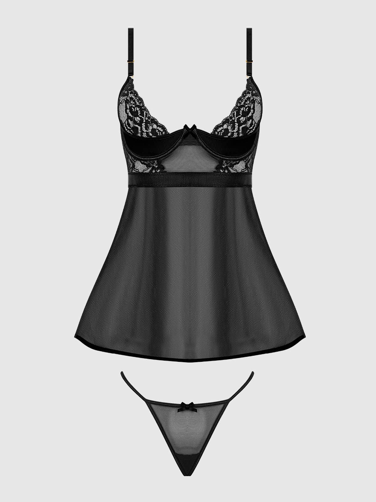 Natasha Lace & Micro Babydoll & G-String Set — view 9 | Lavah Pleasure