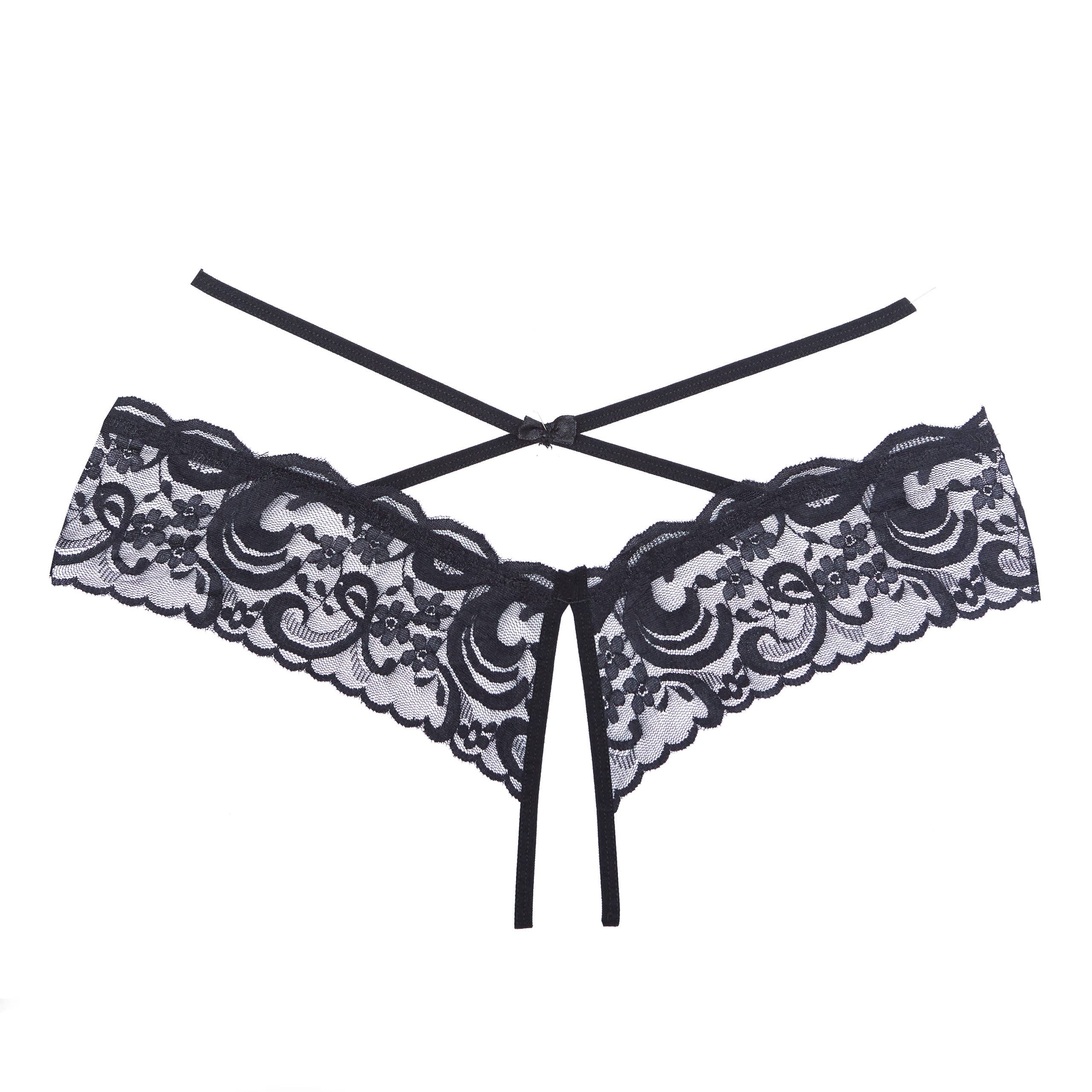 Open Panty - Lace Band, Criss Cross Waist Straps — view 3 | Lavah Pleasure