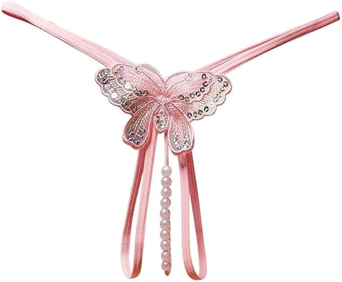 Butterfly Crotchless Pearl Thong — view 4 | Lavah Pleasure