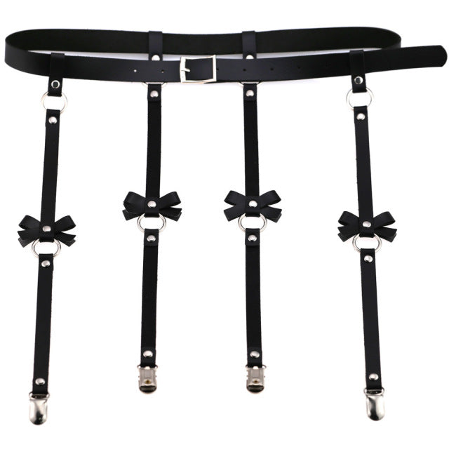 Bow Leather Garter