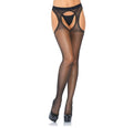 Sheer Scalloped Suspender Black Pantyhose — pantyhose | Lavah Pleasure