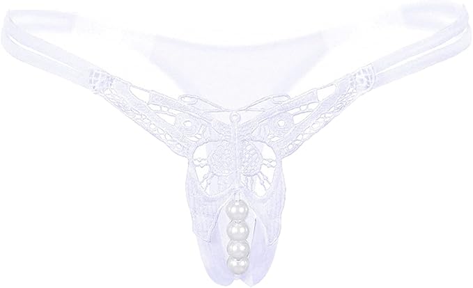 Social Butterfly Crotchless Pearl Thong — view 6 | Lavah Pleasure